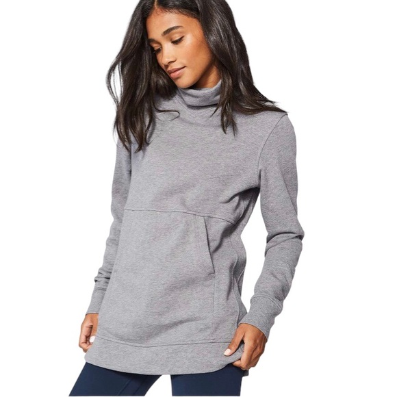 lululemon athletica Tops - Lululemon Press Pause Pullover Women’s Heathered Medium Grey Size 12